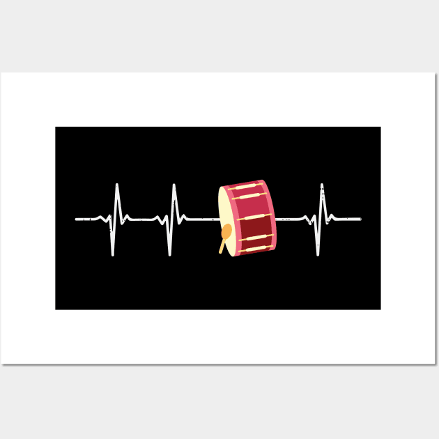 Marching Bass Drum Heartbeat Drummer Gift Wall Art by Dolde08